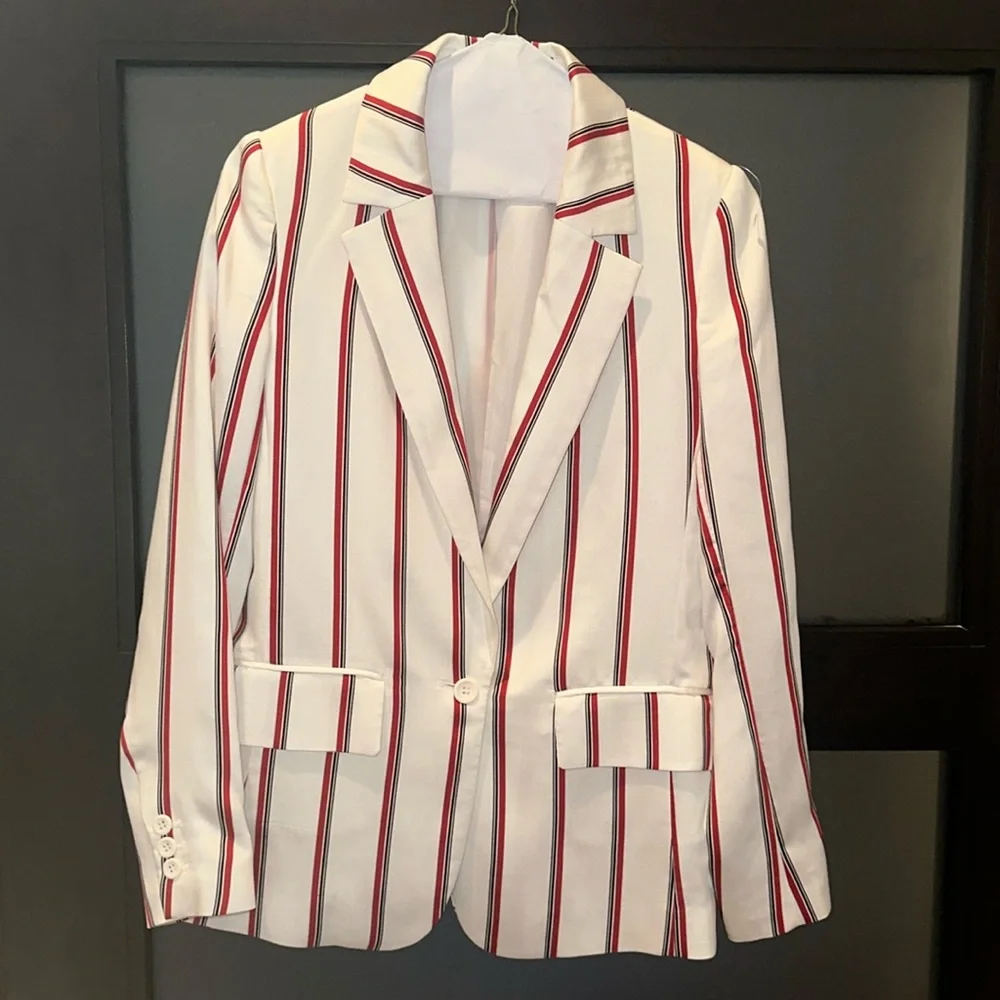 H & M women's striped Blazer - Picture 1 of 11